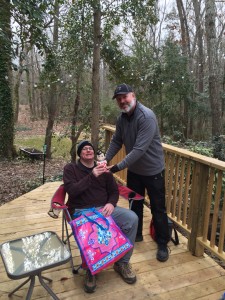 Last week's winner James awarding the trophy.