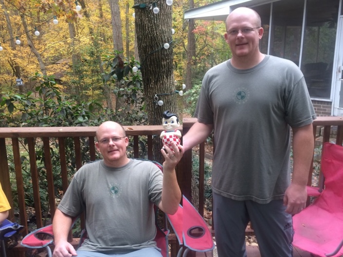 Kevin presenting the Big Boy to Kevin.